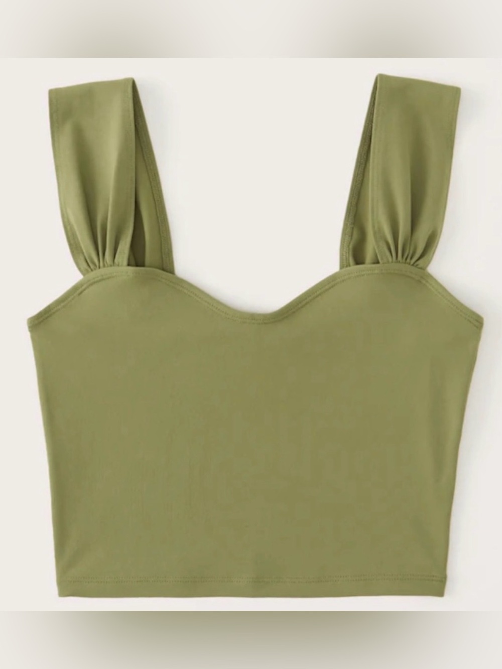 Abercrombie & Fitch So Soft Olive Wide-Strap Cropped Tank
